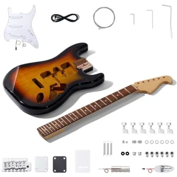 Leo Jaymz DIY ST Style Electric Guitar Kit - Mahogany Body, All Components Included