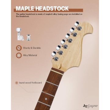 Leo Jaymz DIY ST Style Electric Guitar Kit for All Levels