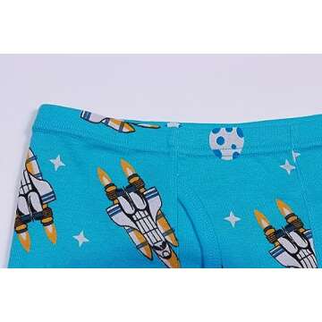 Boboking Boys Comfort Breathable Space rocket Boxer Brief Soft Underwear Mixed color 3T