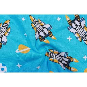 Boboking Boys Comfort Breathable Space rocket Boxer Brief Soft Underwear Mixed color 3T