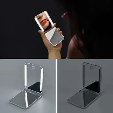 Kintion Pocket Mirror Rechargeable Lighted Magnification
