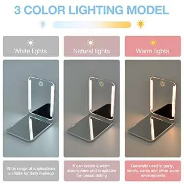 Kintion Pocket Mirror Rechargeable Lighted Magnification