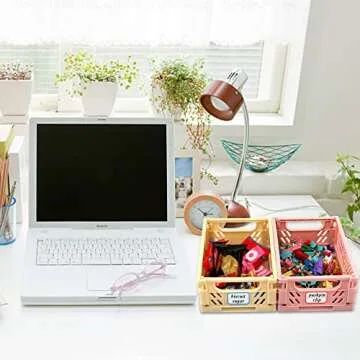 6-Pack Small Pastel Crates for Organizing Space