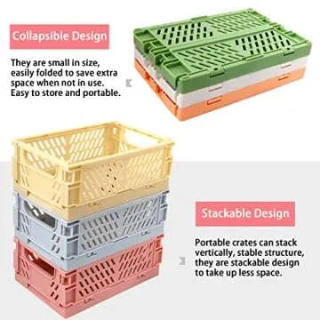 6-Pack Small Pastel Crates for Organizing Space