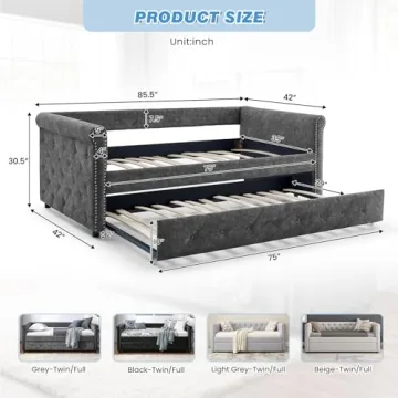 Elegant Antetek Twin Daybed with Trundle for Stylish Comfort