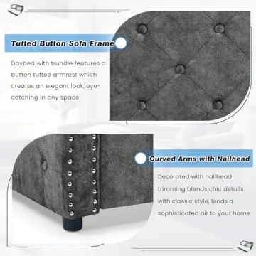 Elegant Antetek Twin Daybed with Trundle for Stylish Comfort