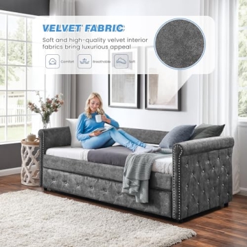 Elegant Antetek Twin Daybed with Trundle for Stylish Comfort