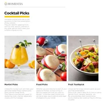 Homestia Metal Cocktail Picks for Drinks, 4.7" Silver Skull Series Cocktail Toothpicks Cocktail Garnish Cocktail Swords, 6Pcs Fancy Martini Olive Picks, Vintage Cocktail Pins Cocktail Accessories