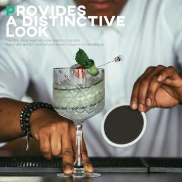 Homestia Metal Cocktail Picks for Drinks, 4.7" Silver Skull Series Cocktail Toothpicks Cocktail Garnish Cocktail Swords, 6Pcs Fancy Martini Olive Picks, Vintage Cocktail Pins Cocktail Accessories