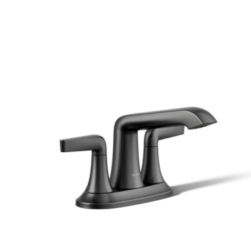Kohler K-22021-4-BL Matte Black Bathroom Sink Faucet - Refurbished Quality