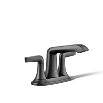 Kohler K-22021-4-BL Matte Black Bathroom Sink Faucet - Refurbished Quality
