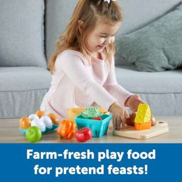 Learning Resources New Sprouts Farm-to-Table Fresh Market, 27 Pieces, Ages 18 Months+, Play Food for...