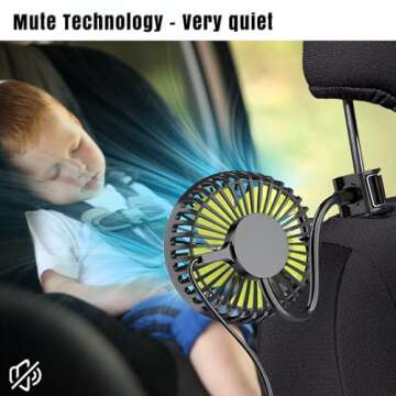 Ouffun 360-Degree Car Fan for Comfortable Travel