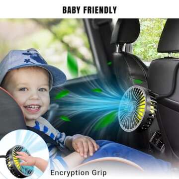 Ouffun 360-Degree Car Fan for Comfortable Travel