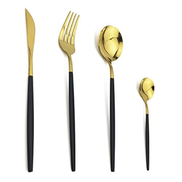 Elegant JANKNG 24-Piece Stainless Steel Flatware Set