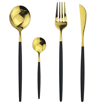 Elegant JANKNG 24-Piece Stainless Steel Flatware Set