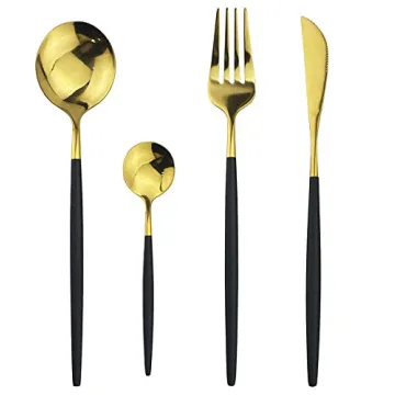 Elegant JANKNG 24-Piece Stainless Steel Flatware Set