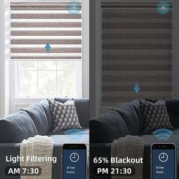 Motorized Zebra Shades with Smart Home Integration