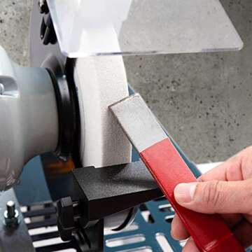 POWERTEC Bench Grinder Wheel 8 Inch 80 Grit, White Aluminum Oxide Grinding Wheel for Bench Pedestal Grinder, 1" Thick 5/8" Arbor, Sharpening & Shaping Drill Bits, Blade, and Chisel 1PK (15512)