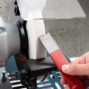 POWERTEC Bench Grinder Wheel 8 Inch 80 Grit, White Aluminum Oxide Grinding Wheel for Bench Pedestal Grinder, 1" Thick 5/8" Arbor, Sharpening & Shaping Drill Bits, Blade, and Chisel 1PK (15512)