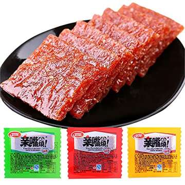 WeiLong Latiao, Damianjin Spicy Gluten, 亲嘴烧, Chinese Snack, Wei Long Series Spicy Gluten (40pack), Independent small package. (亲嘴烧红色（Spicy slices）)