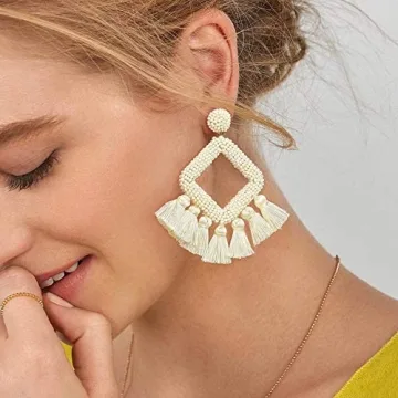 Long Tassel Handmade Bohemian Drop Earrings for Women