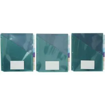 Amazon Basics 2-Pocket Plastic Dividers, 3 Pack