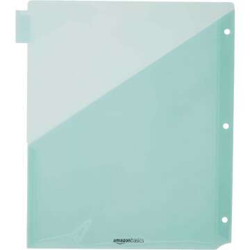 Amazon Basics 2-Pocket Plastic Dividers, 3 Pack