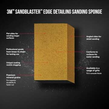 3M SandBlaster Dual Angle Sanding Sponge - 100 Grit for All Surfaces
