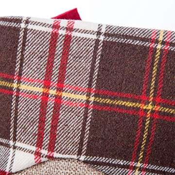 Sunnyglade 3PCS 17.5" Christmas Stocking Classic Large Stockings Santa, Snowman, Reindeer Xmas Character for Family Holiday Christmas Party Decorations