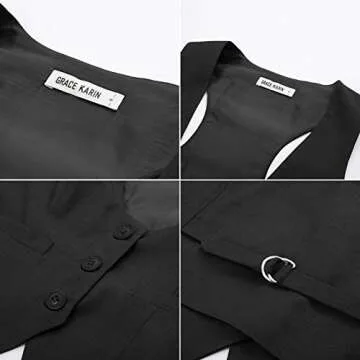 GRACE KARIN Womens Vest Top 2025 Trendy Academia Steampunk Waistcoat Vest For Women Racerback Vest Blazer