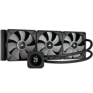 CORSAIR iCUE H170i ELITE LCD Display Liquid CPU Cooler-Custom IPS LCD Screen-48 Dynamic RGB LEDs-140mm Fans -420mm Radiator-COMMANDER CORE Smart Lighting Controller