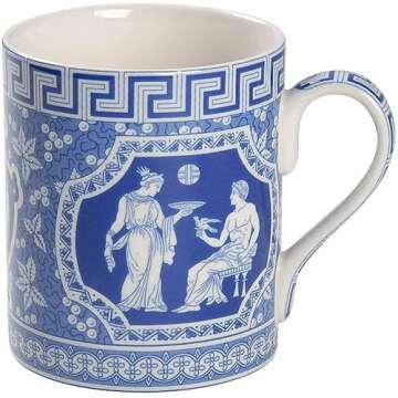 Spode Blue Room Collection Mug | Greek Motif | 16-Ounce | Premium Porcelain Mug for All Hot Beverage...