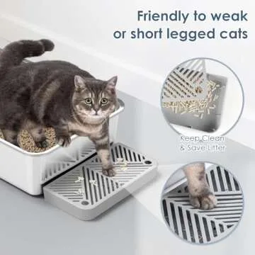 2 Pack 23.6" x 15.7" x 6" Deep & Extra Large Stainless Steel Cat Litter Boxes, High Sides Metal Cat ...