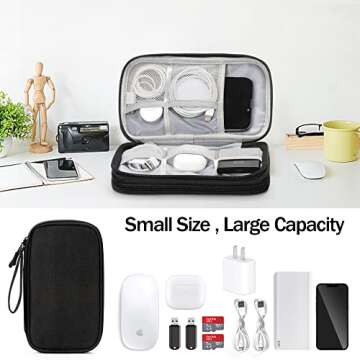 Migeec Cord Organizer Electronics Travel Organizer Case Cable Organizer Storage Bag Travel Essentials Pouch Cable Management Bag