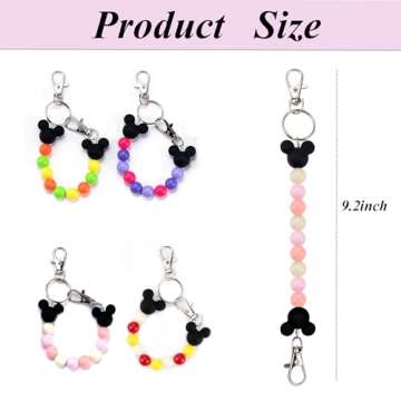 Eybila Mouse Ear Holder for Backpack Beaded Lanyard Keychain Park Trip Essentials Headband Display D...