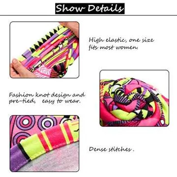 SATINIOR 3 Pieces African Turban for Women Knot Pre Tied Bonnet Beanie Cap Headwrap(Blue Green Pink Geometry)