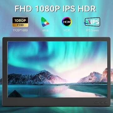 14’’ Triple Laptop Screen Extender, 1080P FHD Portable Dual Monitor for Laptop USB C HDMI, Plug-play Laptop Monitor Extender for Triple Monitor Display for Mac/Windows, Fit 13”-17.3” Laptops