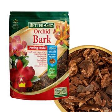 Better-Gro Orchid Bark - Premium Grade Orchid Potting Medium for Potting, Repotting, Root Development, and Water Retention, Ideal for Phalaenopsis, Epiphytic Orchids, and Tropical Plants - 4 Quarts
