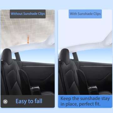Jaronx Compatible with Tesla Sunshade Clips Sunroof Sunshade Roof Shade Insert Clips for Tesla Model 3/Y/S/X-12PCS
