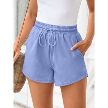 Trendy Queen Womens Sweat Shorts Casual Summer Comfy Lounge Athletic Clothes Elastic Cotton RunningL...