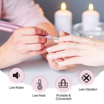 Portable Electric Nail Drill Machine, Professional 20000 RPM USB Manicure Pedicure Drills for Acrylic Nails Gel Polishing Shape Tools