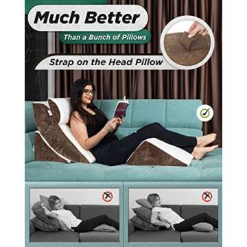 Lunix Orthopedic Bed Wedge Pillow Set for Pain Relief
