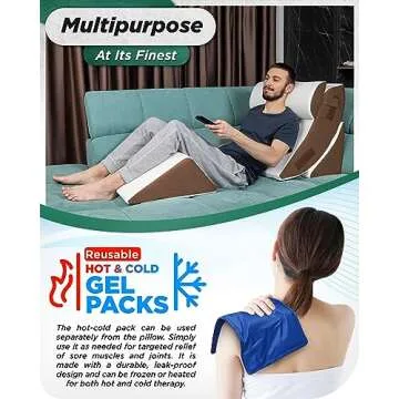 Lunix Orthopedic Bed Wedge Pillow Set for Pain Relief