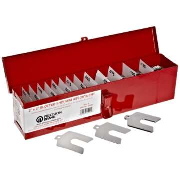 Precision Brand 130 Piece Size A 2" x 2" Stainless Steel Slotted Shim Mini Assortment