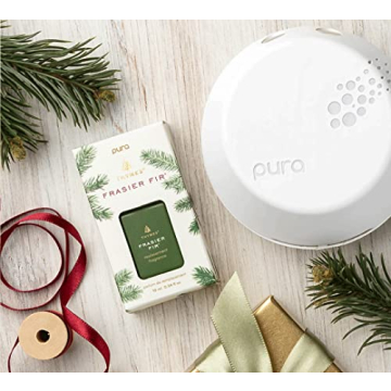 Thymes Pura Smart Home Plug-in Diffuser Kit - Pura Diffuser Refills with a Fresh Home Fragrance (V3 Pura Device + 2 Frasier Fir Refills)