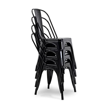 Premium Stackable Metal Dining Chairs for Indoor Outdoor Use