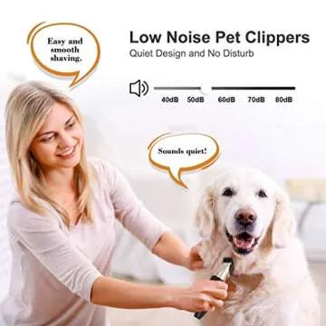 Power Display Dog Clippers Cordless Dog Grooming Kit Professional Horse Clippers Detachable Blade with 4 Comb Guides, Low Noise Pet Clippers Rechargeable Pet Grooming Tools for Dogs Cats Pets