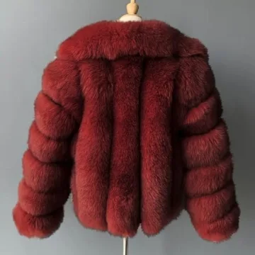 Trendy Plus Size Faux Fur Crop Jacket for Women