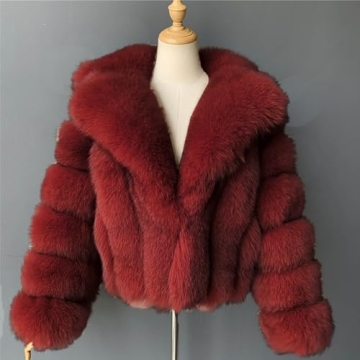 Trendy Plus Size Faux Fur Crop Jacket for Women
